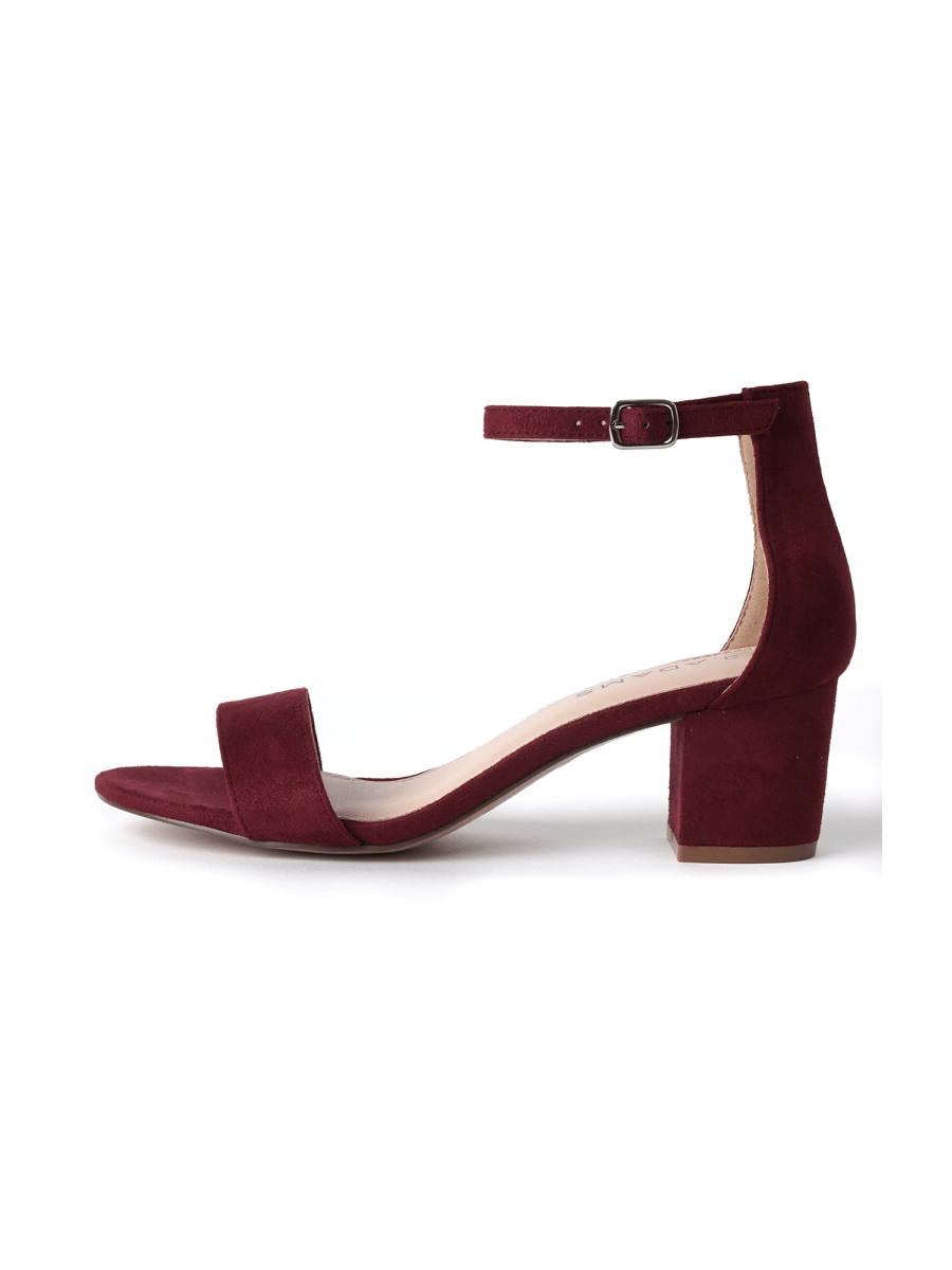 Daisy | Burgundy Suede Heels by J.Adams – Don't Panic Shoes