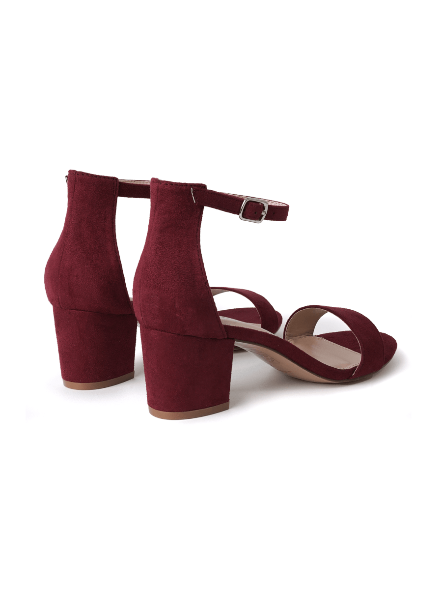 Daisy | Burgundy Suede Heels by J.Adams – Don't Panic Shoes