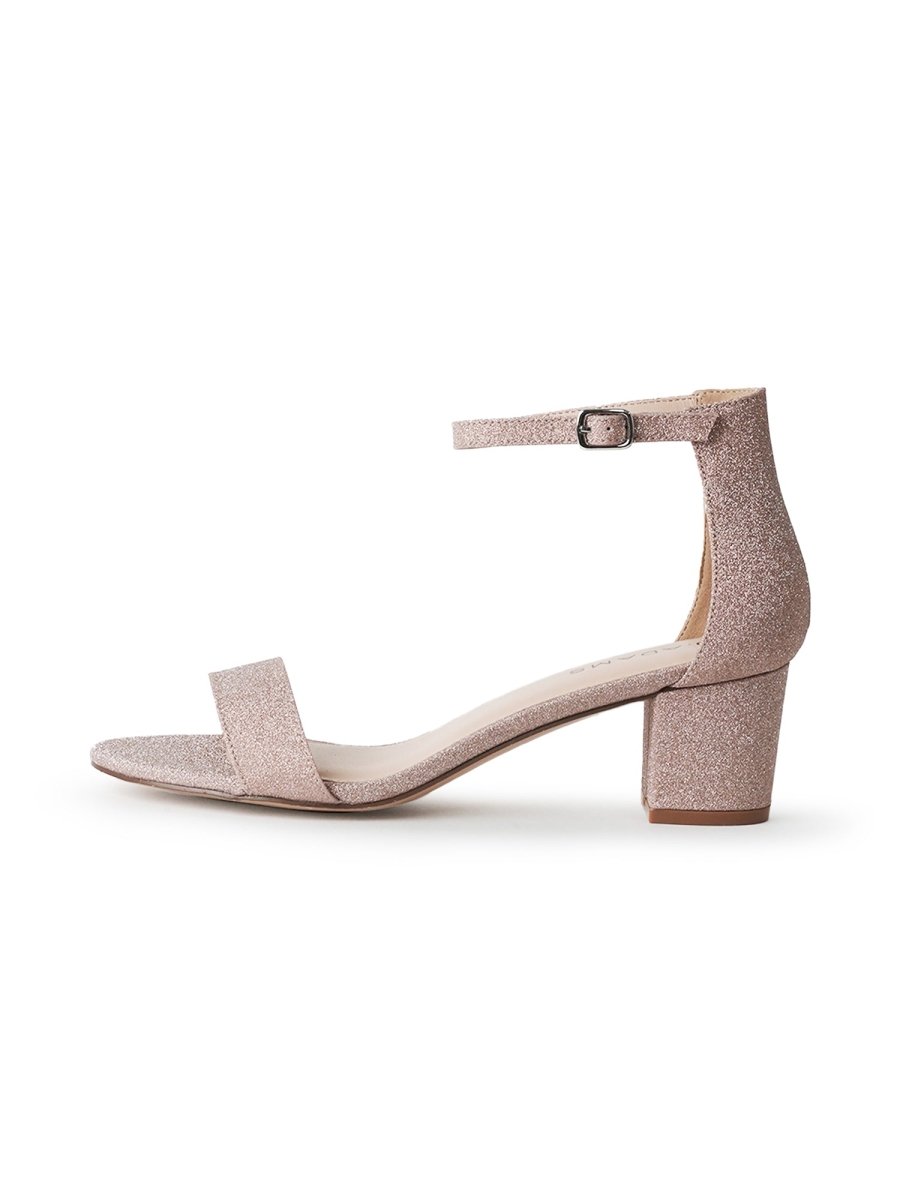 Daisy | Champagne Fine Glitter Heels by J.Adams – Don't Panic Shoes