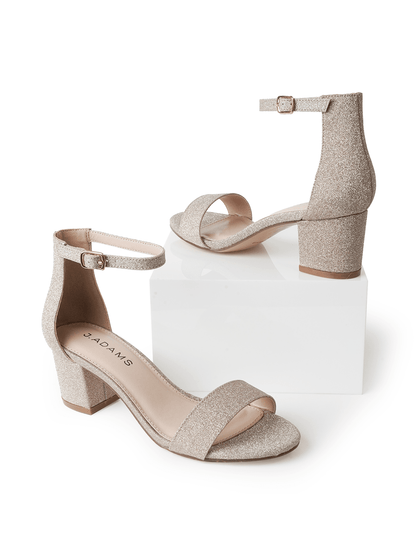 Daisy | Gold Fine Glitter Heels by J.Adams – Don't Panic Shoes