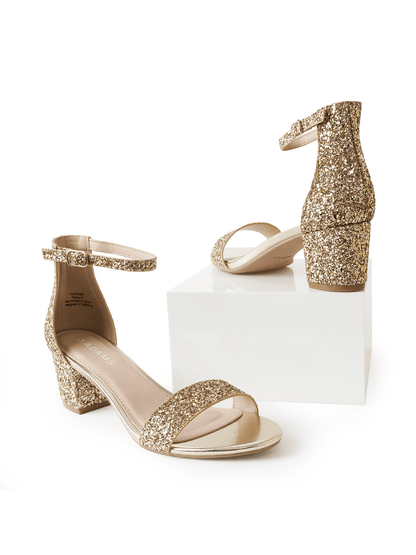 Daisy | Gold Glitter Heels by J.Adams – Don't Panic Shoes