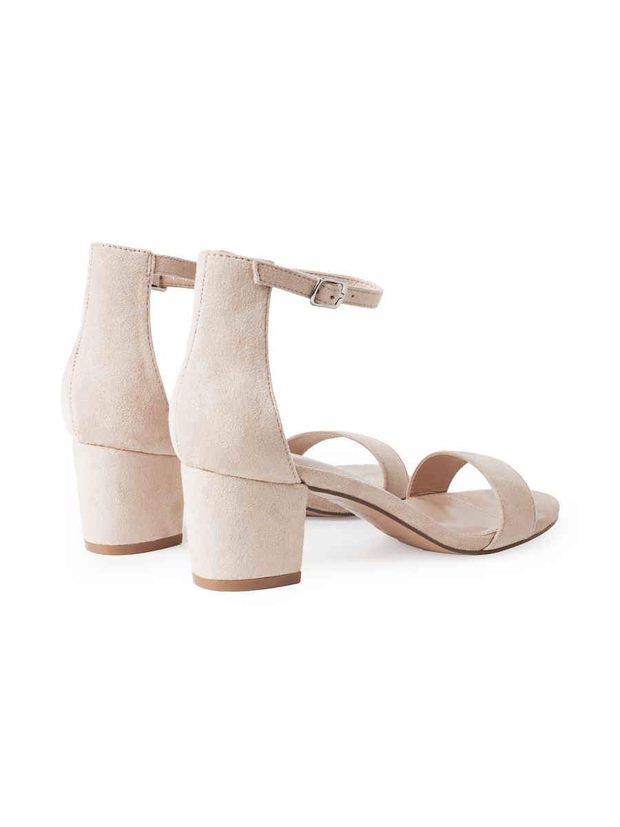 Daisy | Light Taupe Suede Heels by J.Adams – Don't Panic Shoes