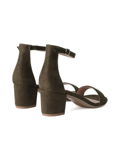 Daisy | Olive Suede Heels by J.Adams – Don't Panic Shoes