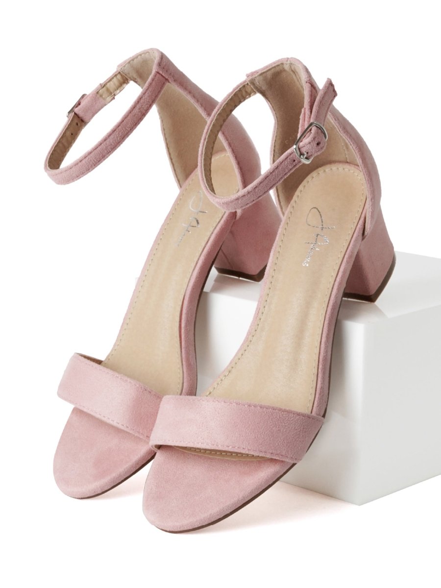 Daisy | Pink Suede Heels by J.Adams – Don't Panic Shoes