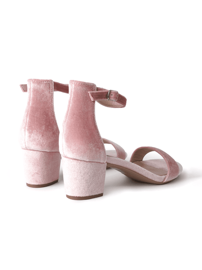 Daisy | Pink Velvet Heels by J.Adams – Don't Panic Shoes