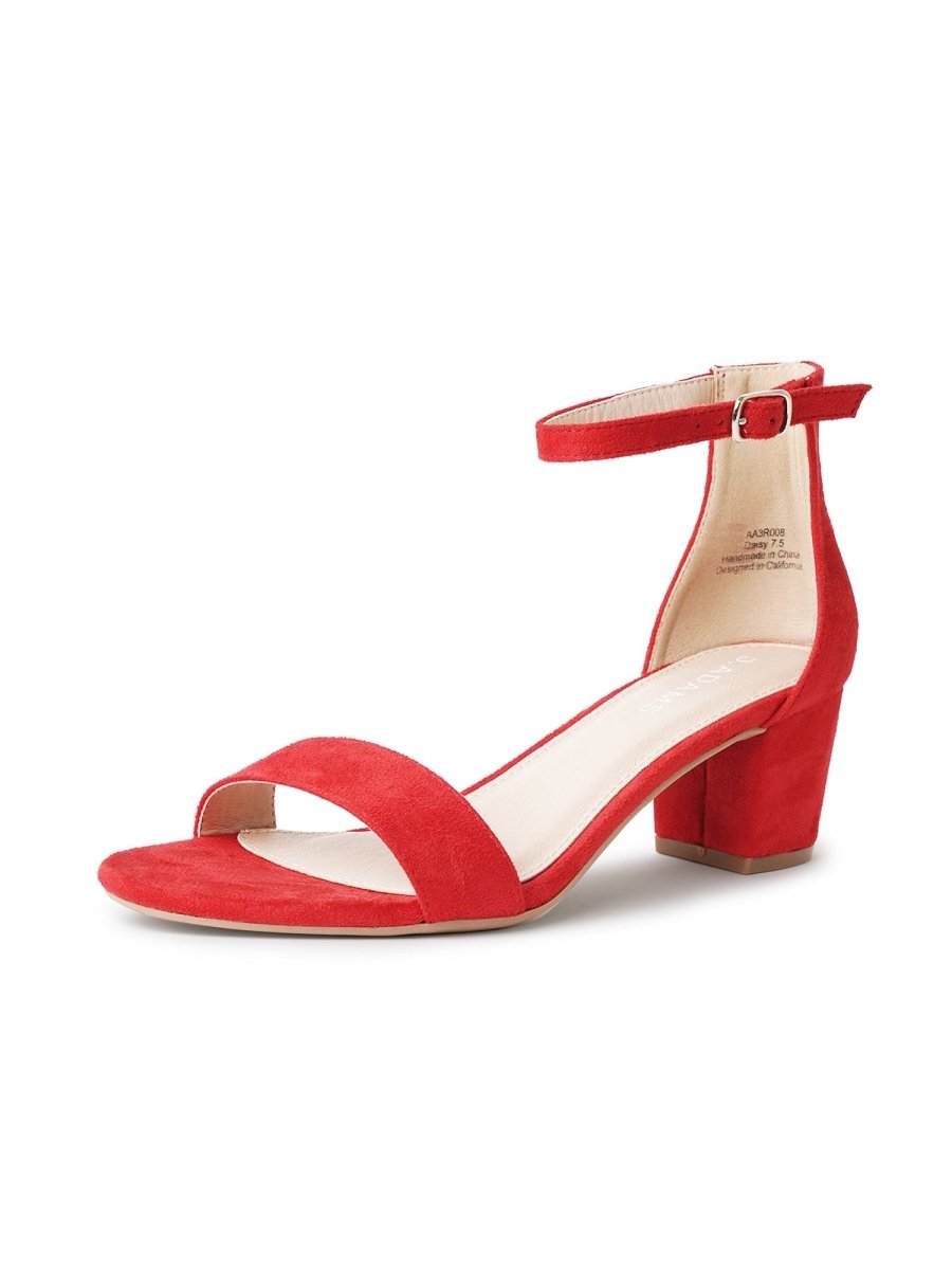 Daisy | Red Suede Heels by J.Adams – Don't Panic Shoes