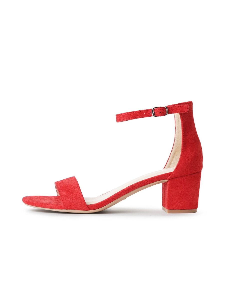 Daisy | Red Suede Heels by J.Adams – Don't Panic Shoes