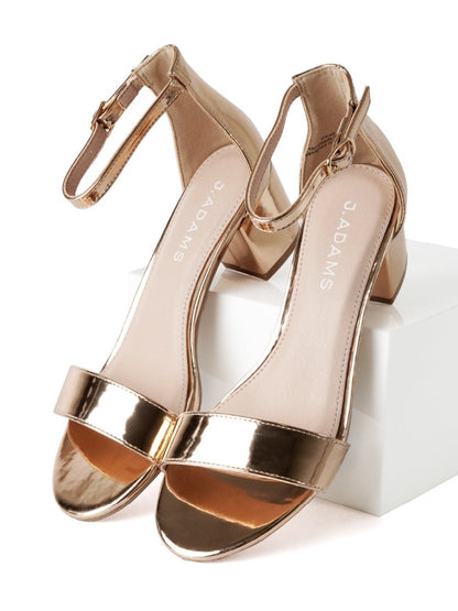 Daisy | Rose Gold Patent Heels by J.Adams – Don't Panic Shoes