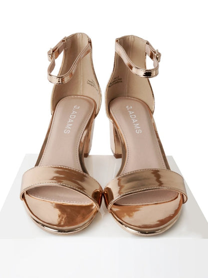 Daisy | Rose Gold Patent Heels by J.Adams – Don't Panic Shoes