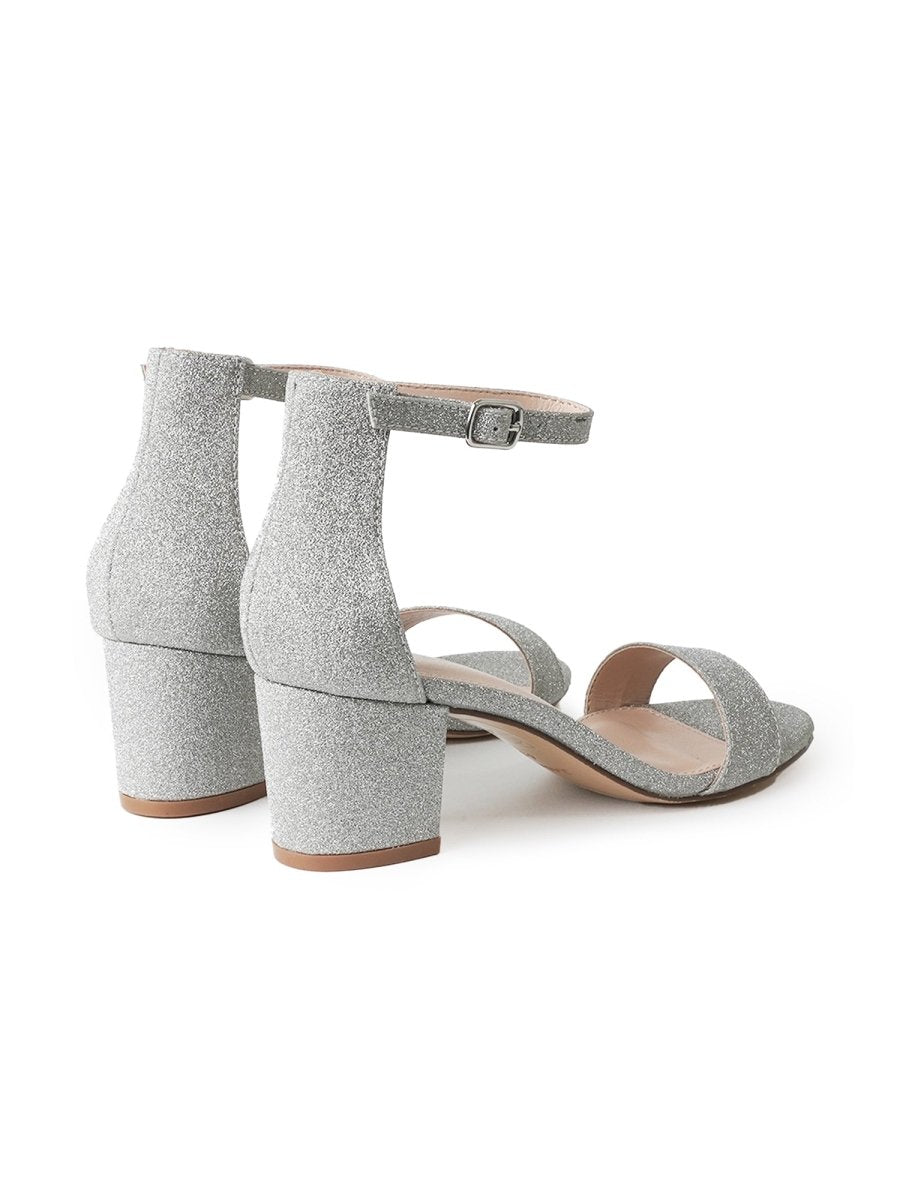 Daisy | Silver Fine Glitter Heels by J.Adams – Don't Panic Shoes