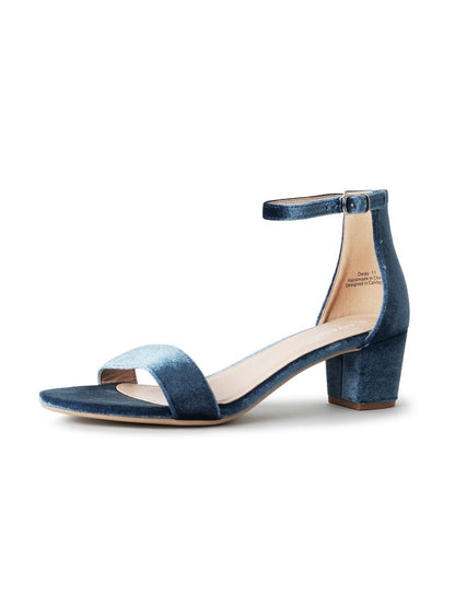 Daisy | Sky Blue Velvet Heels by J.Adams – Don't Panic Shoes