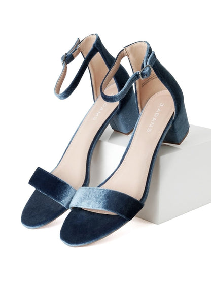 Daisy | Sky Blue Velvet Heels by J.Adams – Don't Panic Shoes