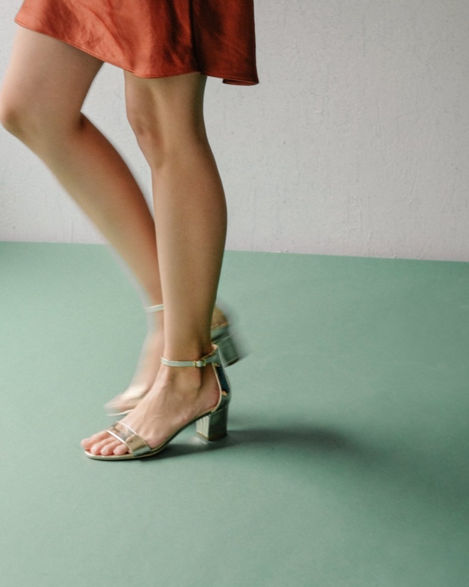 Daisy | White Gold Heels by J.Adams – Don't Panic Shoes