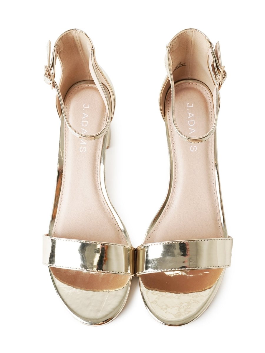 Daisy | White Gold Heels by J.Adams – Don't Panic Shoes