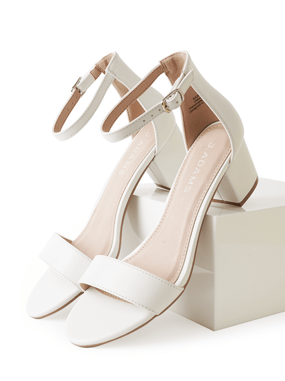 Daisy | White Heels by J.Adams – Don't Panic Shoes