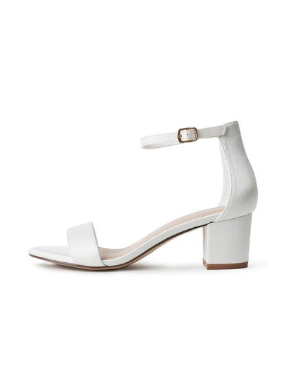 Daisy | White Satin Heels by J.Adams – Don't Panic Shoes