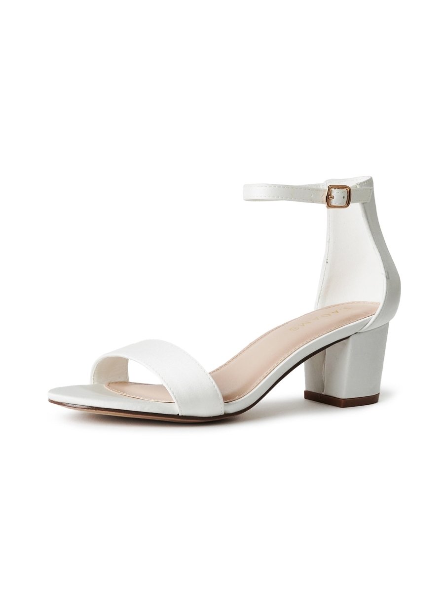 Daisy | White Satin Heels by J.Adams – Don't Panic Shoes
