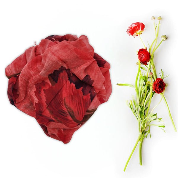 Dalí Red 29 Bamboo Fiber Fabric Red Florence Italy Bamboo Scarves by Mar Soreli – Don't Panic Shoes