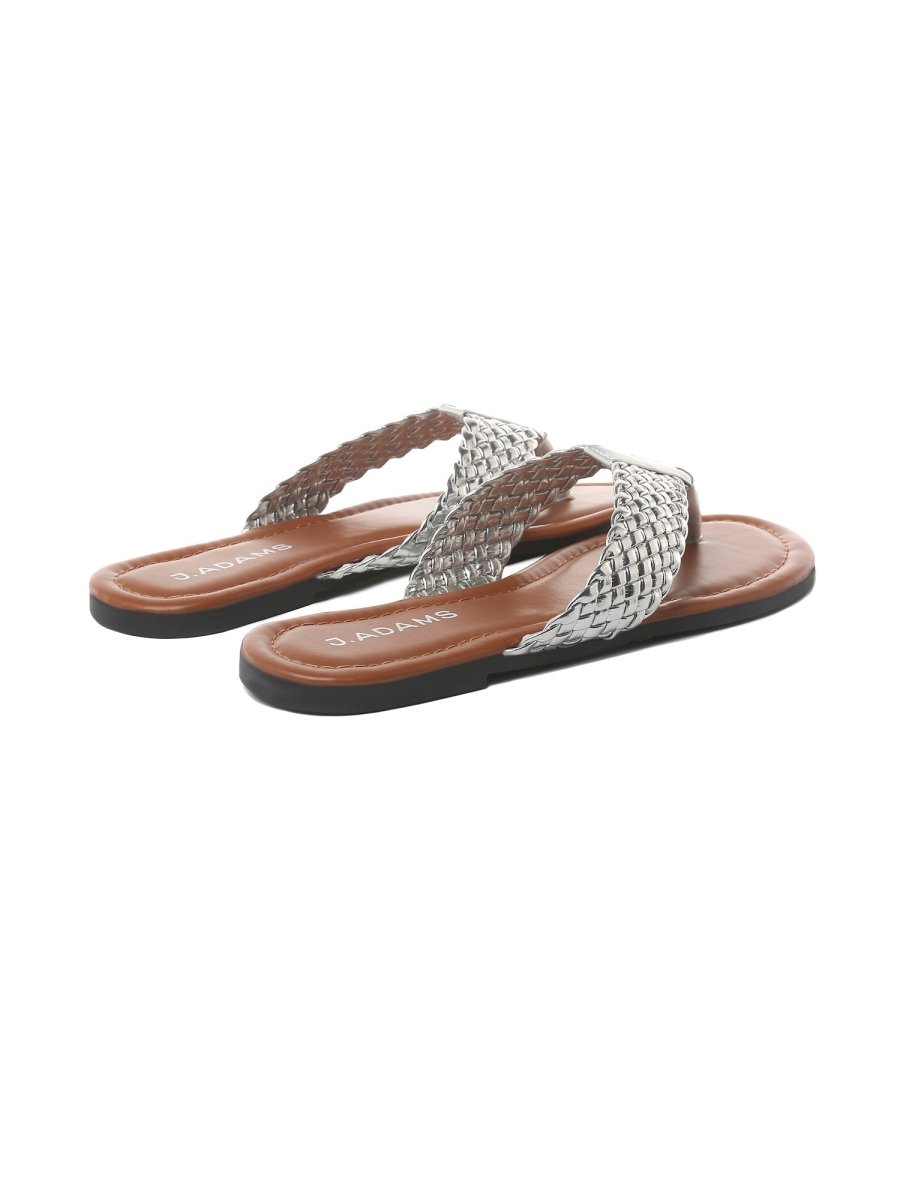 Daphne | Silver Sandals by J.Adams – Don't Panic Shoes