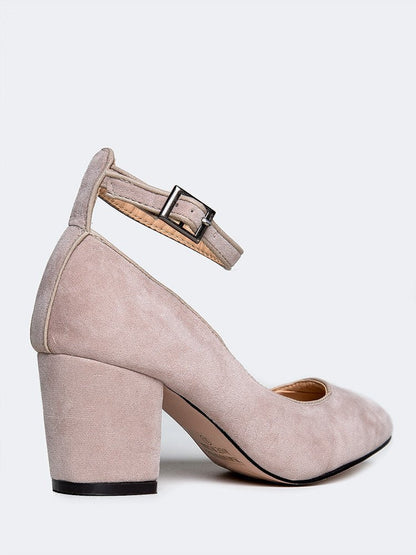 Darling | Beige Suede Heels by J.Adams – Don't Panic Shoes