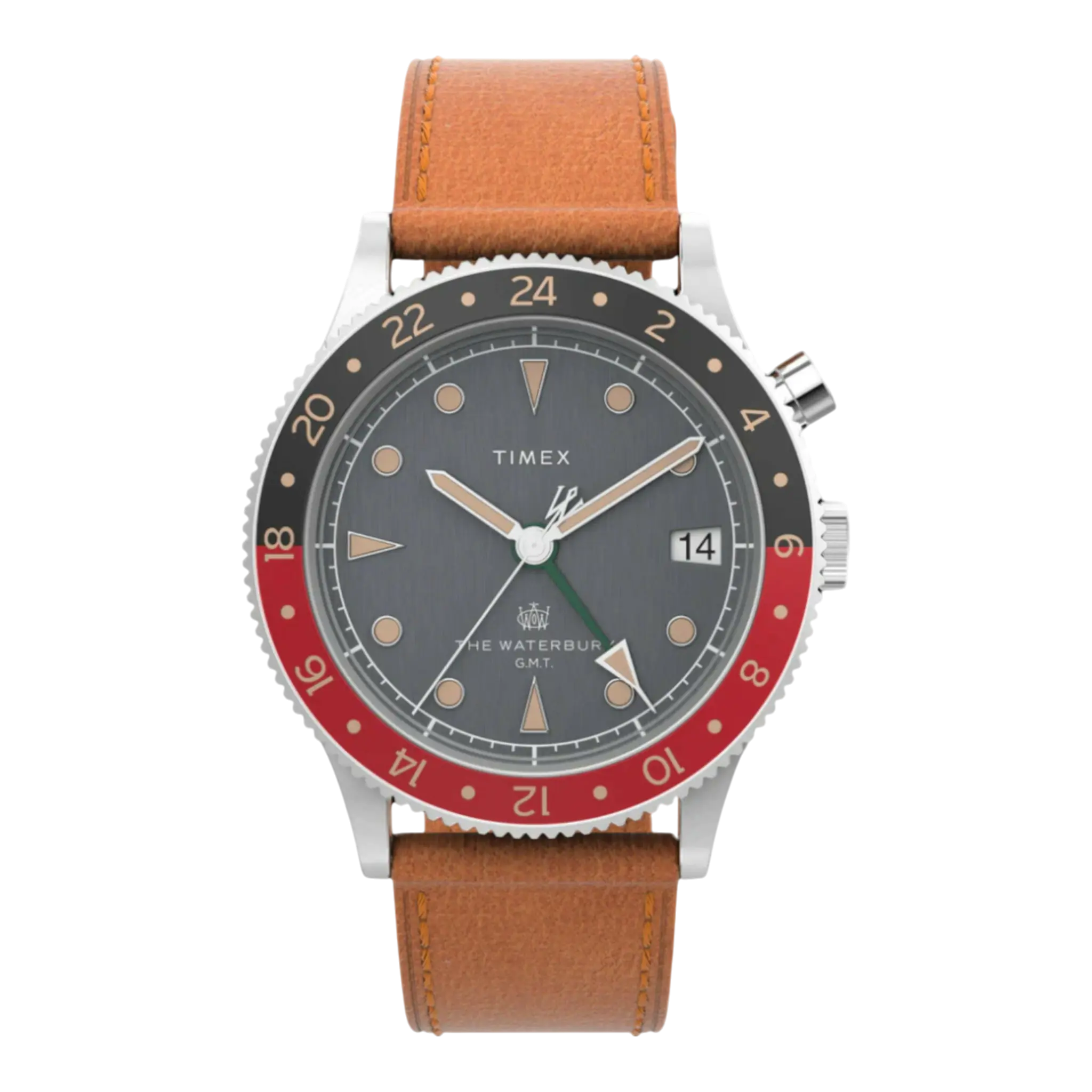 Timex Waterbury Traditional GMT 39mm Men Watch Stainless Steel/Tan/Black