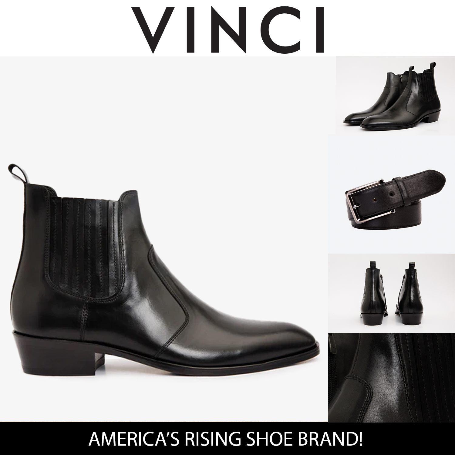 The Sorhag Black Leather Dress Men Boot