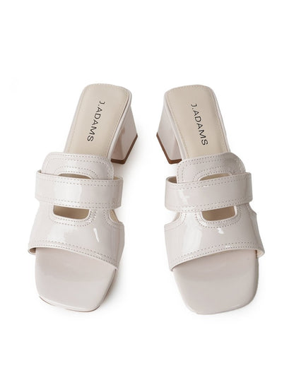 Deborah | Beige Patent Sandals by J.Adams – Don't Panic Shoes