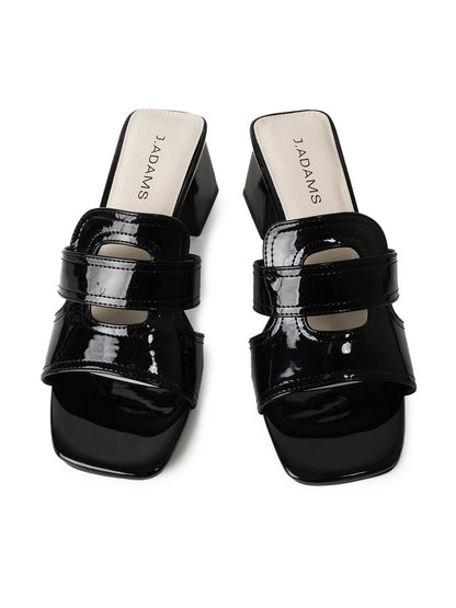 Deborah | Black Patent Sandals by J.Adams – Don't Panic Shoes