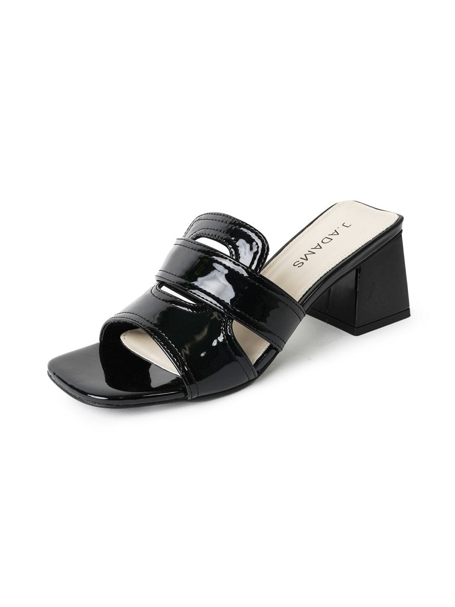 Deborah | Black Patent Sandals by J.Adams – Don't Panic Shoes
