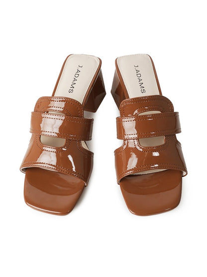 Deborah | Brown Patent Sandals by J.Adams – Don't Panic Shoes