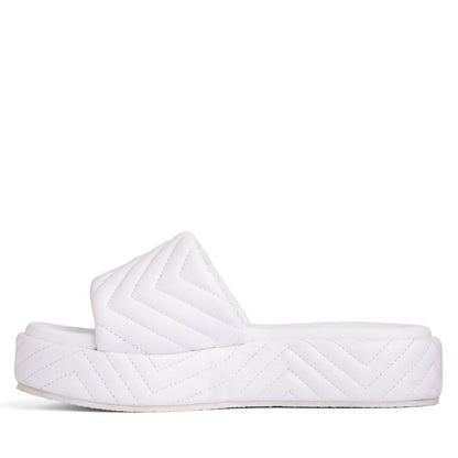 Deedee Platform Quilted Padded Leather Slide Sandal Heels by Beautiisoles – Don't Panic Shoes