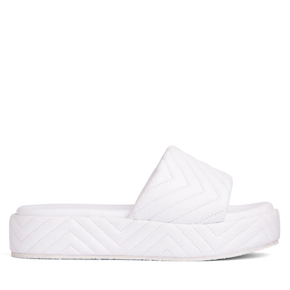 Deedee Platform Quilted Padded Leather Slide Sandal Heels by Beautiisoles – Don't Panic Shoes