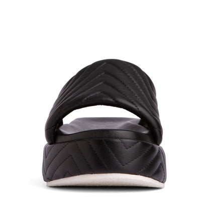 Deedee Platform Women’S Quilted Leather Padded Slide Heels by Beautiisoles – Don't Panic Shoes