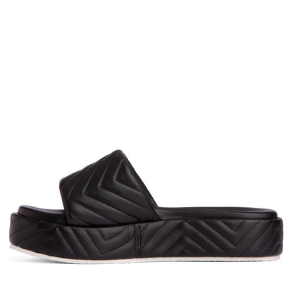 Deedee Platform Women’S Quilted Leather Padded Slide Heels by Beautiisoles – Don't Panic Shoes