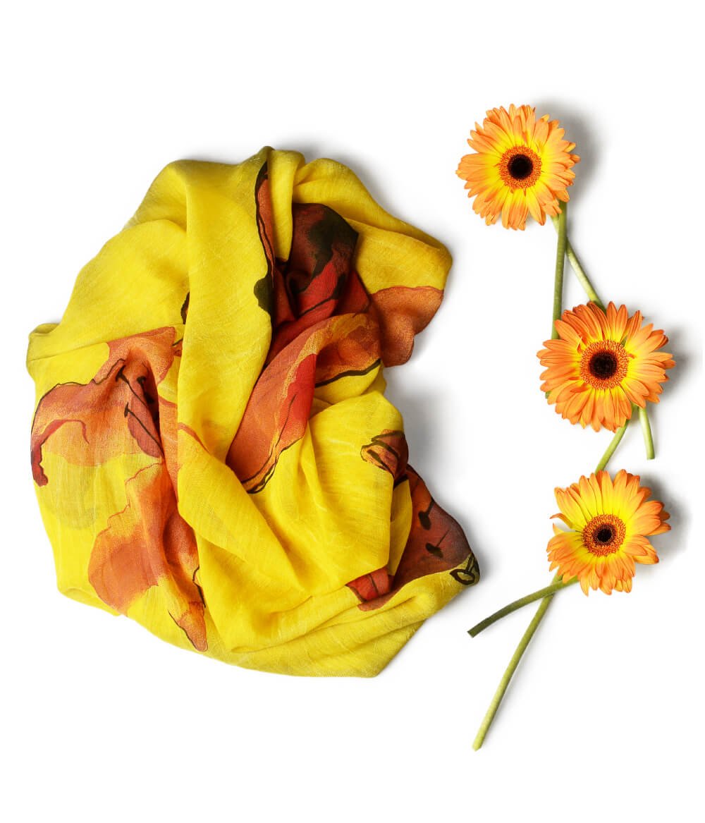 Degas Yellow 10 Bamboo Fiber Fabric Inspired Pattern Bamboo Scarves by Mar Soreli – Don't Panic Shoes