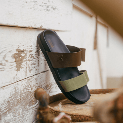 Del Toro Cinturini Sandal Men's Leather Brown And Green Men's Footwear by Del Toro Shoes – Don't Panic Shoes