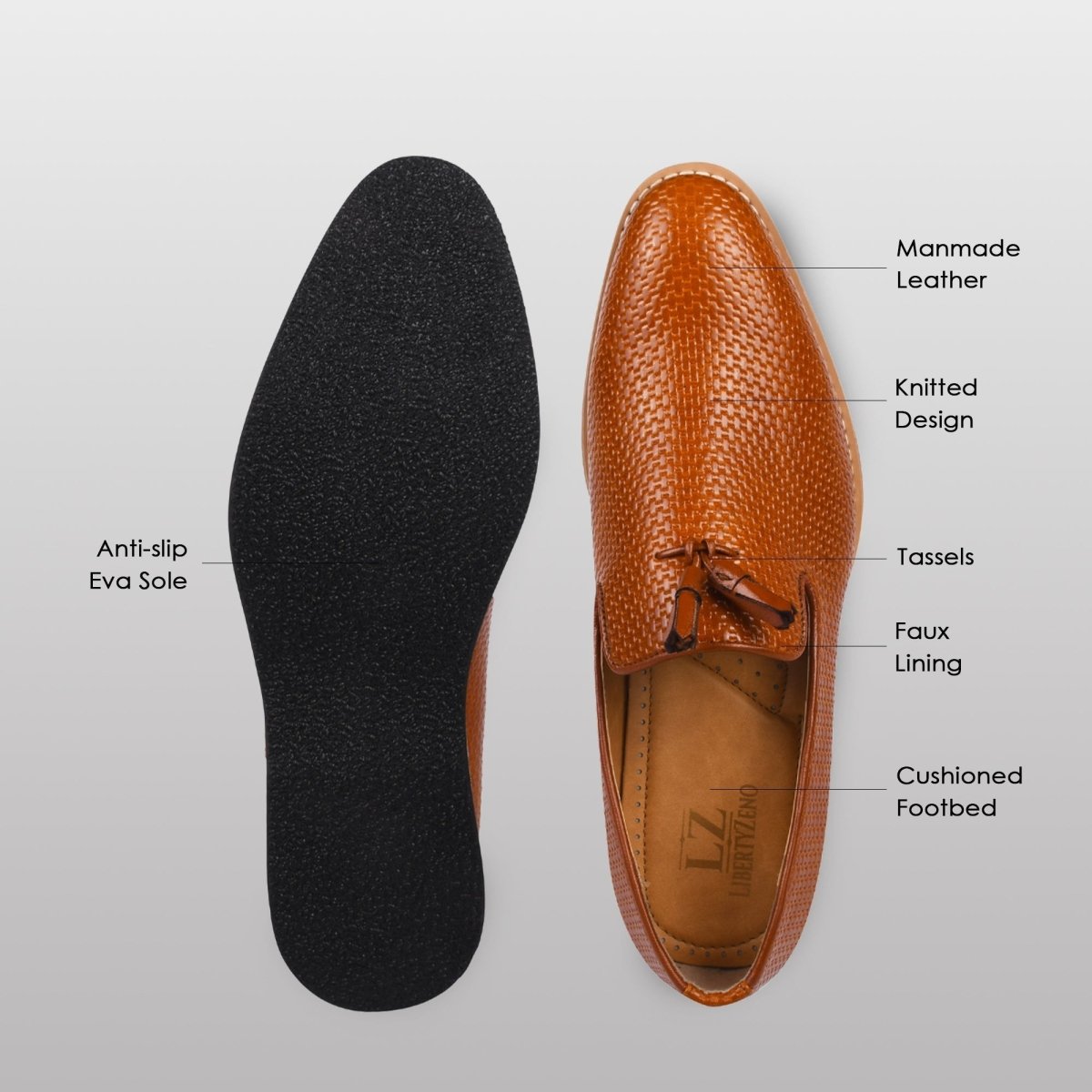 Denis Mens Knitted Upper Eva Sole Tassel Loafers Loafers by Libertyzeno – Don't Panic Shoes