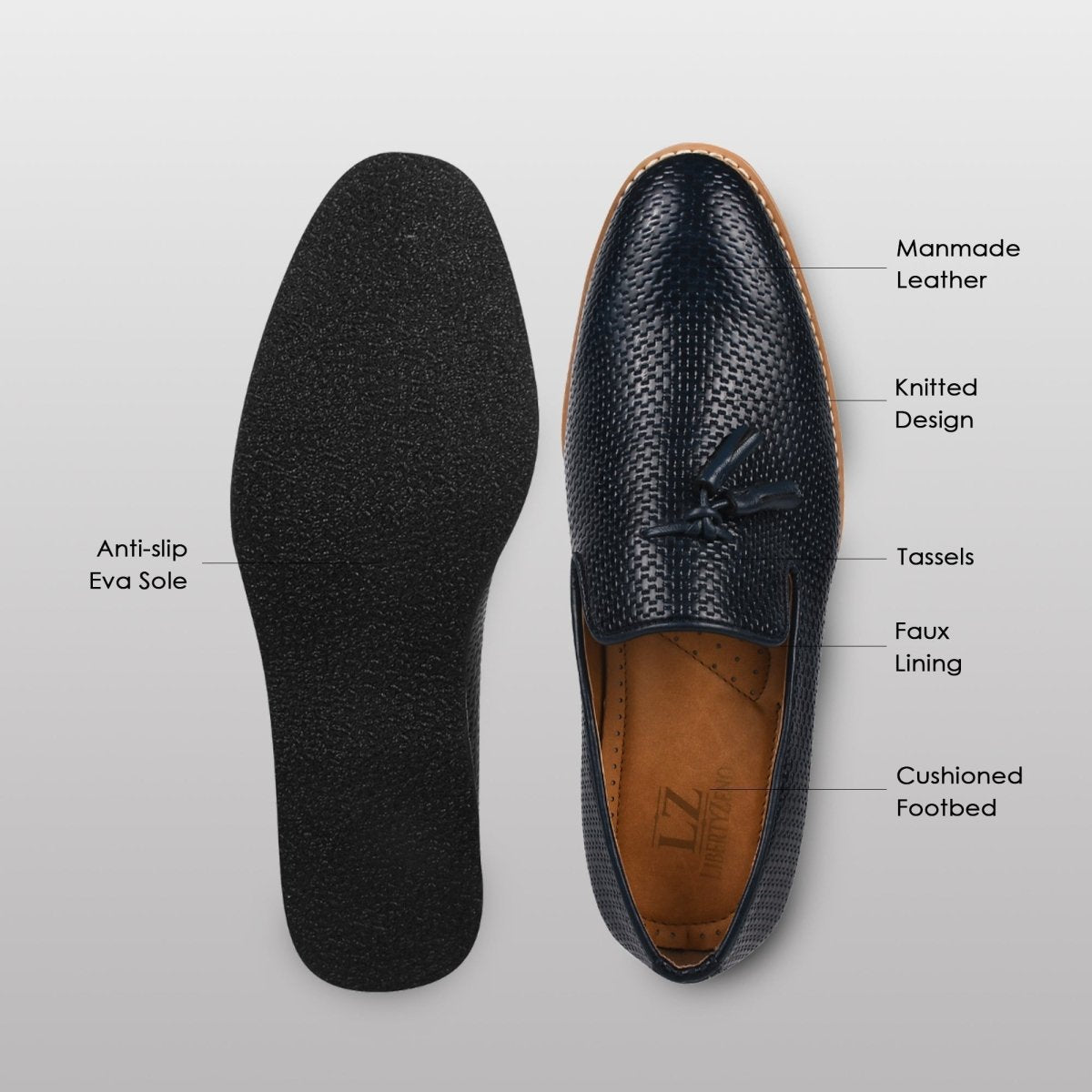 Denis Mens Knitted Upper Eva Sole Tassel Loafers Loafers by Libertyzeno – Don't Panic Shoes