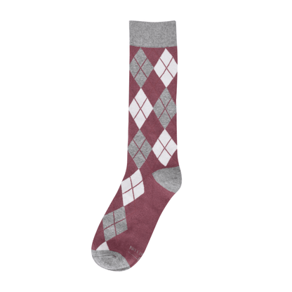 Desert Rose Argyle Socks Classic Dress With Floral Pattern For Everyday Style And Comfort Socks by No Cold Feet – Don't Panic Shoes