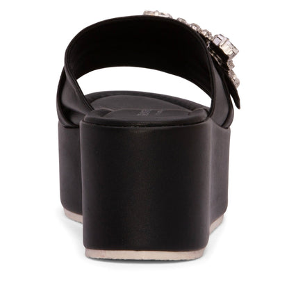 Dita Platform Leather Sandal Rhinestone Buckle Padded Insole Sandals by Beautiisoles – Don't Panic Shoes