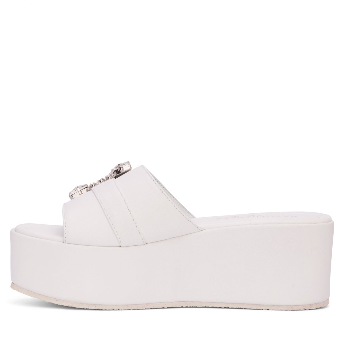 Dita Platform Leather Sandal Rhinestone Buckle Padded Sandals by Beautiisoles – Don't Panic Shoes