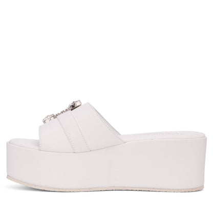 Dita Platform Leather Sandal Rhinestone Buckle Padded Sandals by Beautiisoles – Don't Panic Shoes