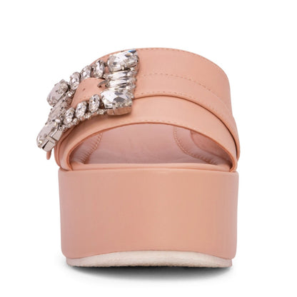 Dita Platform Women’S Leather Rhinestone Buckle Sandal Sandals by Beautiisoles – Don't Panic Shoes