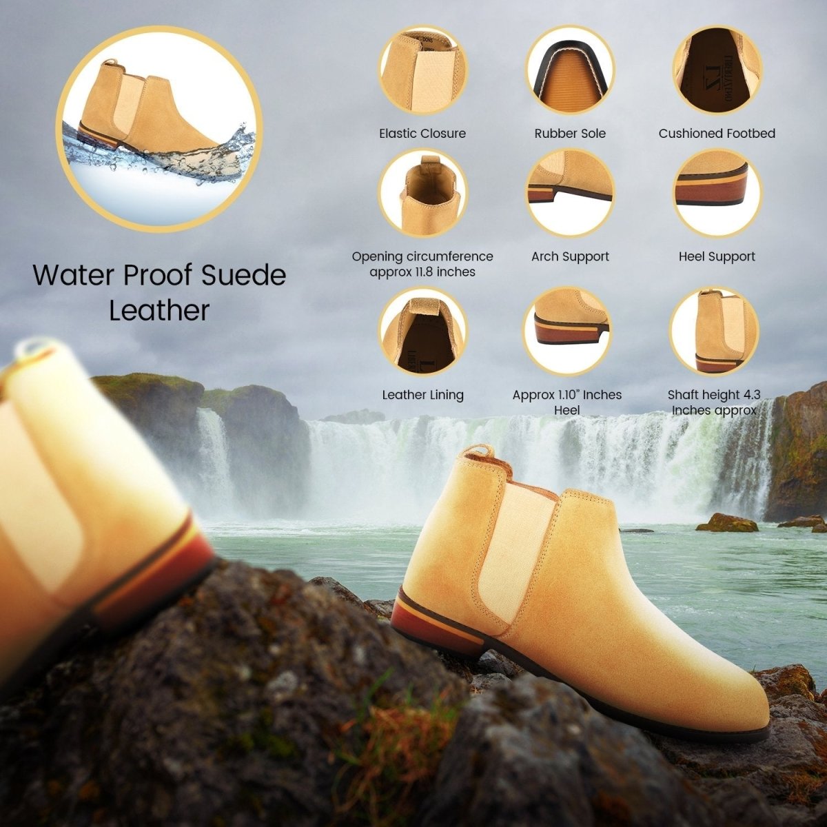 Dons Genuine Suede Leather Chelsea Boot For Men Boots by Libertyzeno – Don't Panic Shoes