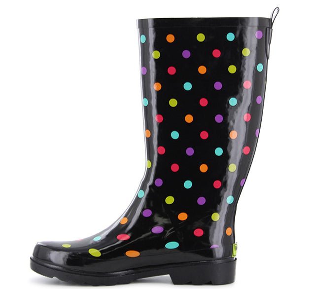 Dot City Tall Rain Boot Women’S Rubber Black Adjustable Rain Boots by Western Chief Women's Sale – Don't Panic Shoes