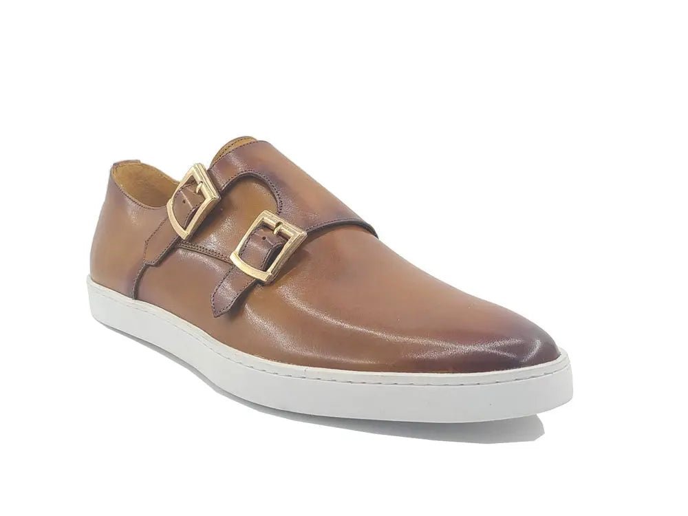 Double Monk Strap Leather Sneaker Comfort Ks529 - 03 Sneakers by Carrucci Shoes – Don't Panic Shoes