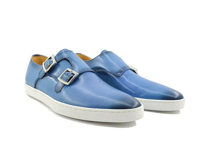 Double Monk Strap Leather Sneaker Comfort Ks529 - 03 Sneakers by Carrucci Shoes – Don't Panic Shoes