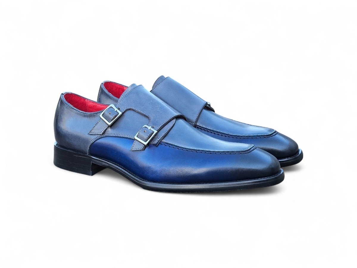 Double Monk Strap Two Tone Calf Leather Loafer Ks509 - 45t Shoes by Carrucci Shoes – Don't Panic Shoes