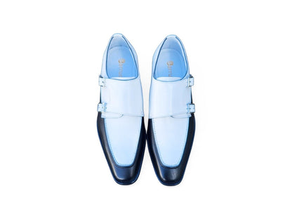 Double Monk Strap Two Tone Calf Leather Loafer Ks509 - 45t Shoes by Carrucci Shoes – Don't Panic Shoes