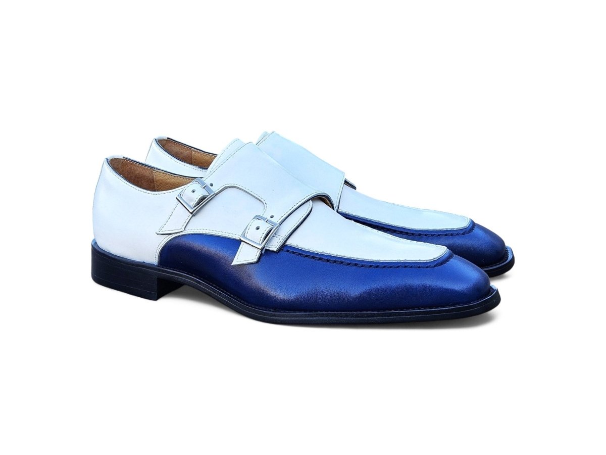 Double Monk Strap Two Tone Calf Leather Loafer Ks509 - 45t Shoes by Carrucci Shoes – Don't Panic Shoes